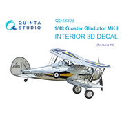 QD48393 Quinta Studio 1/48 3D Декаль интерьера кабины Gloster Gladiator MKI (I Love Kit)
