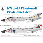 UR729 UpRise 1/72 Декали для F-4J Phantom-II VF-41, без тех. надписей