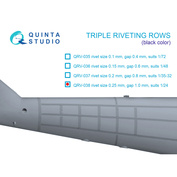 QRV-038 Quinta Studio 1/24 Triple riveting rows (riveting size 0.25 mm, interval 1.0 mm), black, total length 3.2 m 