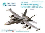 QD48044 Quinta Studio 1/48 3D cabin interior Decal F/A-18C (Early) (for Kinetic model)