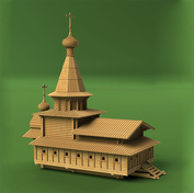 1001 СВмодель 1/60 Спасская церковь, г. Зашиверск, Якутия, XVII век