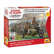 6277 Звезда 1/72 Советский мотоцикл М-72 с коляской и экипажем