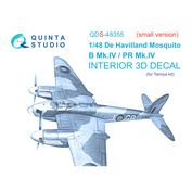 QDS-48355 Quinta Studio 1/48 3D Cabin Interior Decal DH Mosquito B Mk.IV/PR Mk.IV (Tamiya) (Small version)