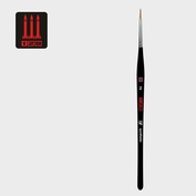 1281S1F-2 128 Кисть синтетика имитация колонка / круглая 2 / ручка коротк. фигурная черная матовая / белая обойма