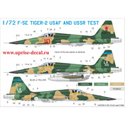 UR7293 UpRise 1/72 Декали для F-5E Tiger-II USSR Test, с тех. надписями