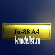 T77 Plate Plate for Ju-88A4 60x20 mm, color gold