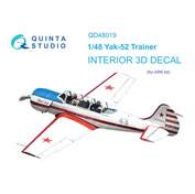 QD48019 Quinta Studio 1/48 3D Decal interior cabin Yak-52 (ARK)