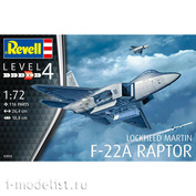 03858 Revell 1/72 Многоцелевой истребитель Lockheed Martin F-22A Raptor