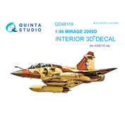 QD48116 Quinta Studio 1/48 3D Декаль интерьера кабины Mirage 2000D (для модели Kinetic)
