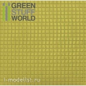 1103 Green Stuff World Plastic Sheet with texture medium squares A4 0.75 mm / ABS Plasticard-MEDIUM SQUARES Textured Sheet - A4