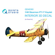 QD48360 Quinta Studio 1/48 3D Декаль интерьера кабины Stearman Pt-17 Kaydet (Revell)