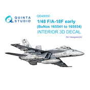 QD48050 Quinta Studio 1/48 3D Cabin Interior Decal F/A-18F early (Hasegawa)