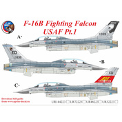 UR32223 Sunrise 1/32 Decal for F-16B Fighting Falcon USAF Pt.1
