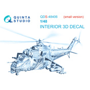 QDS-48406 Quinta Studio 1/48 3D Декаль интерьера кабины Mu-24 Nato Hind (Трубач) (Малая версия)