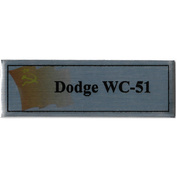 T366 Plate Plate for the American army car Dodge WC-51, 60x20 mm, silver, flag of the USSR