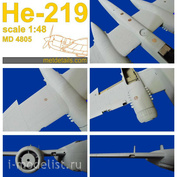 MD4806 Metallic Details 1/48 Detail Kit for Model He-219 Aircraft