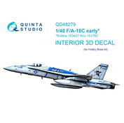 QD48279 Quinta Studio 1/48 3D Декаль интерьера кабины F/A-18C early (HobbyBoss)