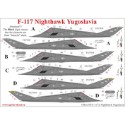 UR32192 UpRise 1/32 Декаль для F-117 Nighthawk Over Jugoslavia, с тех. надписями