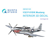 QD32143 Quinta Studio 1/32 3D Декаль интерьера кабины P-51D/K Mustang (Dragon)