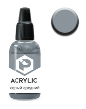 F51 Pacific88 Краска акриловая Серый средний  (Medium Grey) Объем: 10 мл.