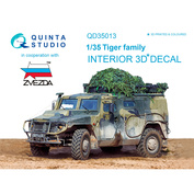 QD35013 Quinta Studio 1/35 3D Декаль интерьера кабины для семейства Тигр (Звезда)