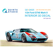 QD+24025 Quinta Studio 1/24 3D Декаль интерьера кабины Ford GT40 Mark II (Fujimi) (с 3D-печатными деталями)