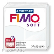 8020-0 Green Stuff World Полимерная глина FIMO Soft, 57 г. - белого цвета / Fimo Soft 57gr - White