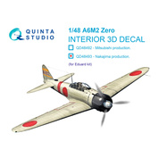 QD48493 Quinta Studio 1/48 3D Декаль интерьера кабины A6M2 Zero производства Nakajima (Eduard)