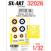 32026 SX-Art 1/32 Окрасочная маска Spitfire Мk.I K9795 “White 19