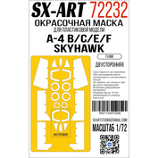 72232 SX-Art 1/72 Окрасочная маска A-4 B/C/E/F Skyhawk (Fujimi) двусторонняя + элементы панелей