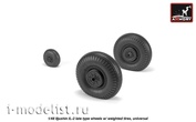 AW48035 Armory 1/48 set of wheel extensions for Il-2 1/48 with weighted tires (later)