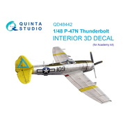 QD48442 Quinta Studio 1/48 3D Декаль интерьера кабины P-47N Thunderbolt (Academy)