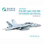 QD72075 Quinta Studio 1/72 3D Декаль интерьера кабины F/A-18F Late, E/A-18G (Academy)