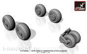 AW72045 Armory 1/72 set of wheel extensions for Суххой-32/34 with weighted tires, front mudguard
