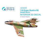 QD48549 Quinta Studio 1/48 3D Декаль интерьера кабины Super Mystere B2 Israeli Sa’ar (Special Hobby)