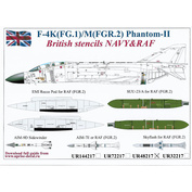 UR48217 Sunrise 1/48 Decal for F-4K/M British Phantom-II (FG.1/FGR.2), since then. inscriptions, FFA (removable lacquer substrate)
