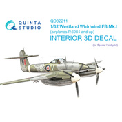QD32211 Quinta Studio 1/32 3D Декаль интерьера кабины Westland Whirlwind FB Mk.I (Special Hobby)