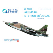 QD48068 Quinta Studio 1/48 3D Декаль интерьера кабины Суххой-25СМ (для модели KP)