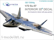 QD72004g Quinta Studio 1/72 3D Декаль интерьера кабины арт. 7319 (Звезда) (серые панели)