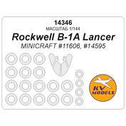 14346 KV Models 1/144 Маска окрасочная для Rockwell B-1A Lancer + маски на диски и колёса