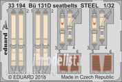 33194 1/32 Eduard photo etched parts for models Bü 131D seatbelts STEEL