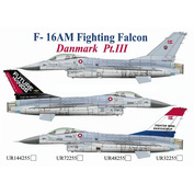 UR72255 UpRise 1/72 Декаль для F-16AM Fighting Falcon Danmark Pt.3