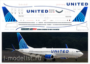 737800-33 PasDecals 1/144  Лазерная декаль для Boeing 737-800 UNITED