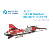 QD48257 Quinta Studio 1/48 3D Декаль интерьера кабины F-20 Tigershark (Freedom Model)