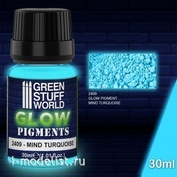 2409 Green Stuff World Пигмент светящийся в темноте бирюзовый 30 мл / Glow in the Dark - MIND TURQUOISE