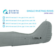 QRV-017 Quinta Studio Single riveting rows (riveting size 0.20 mm, interval 0.8 mm), white, total length 5.8 m