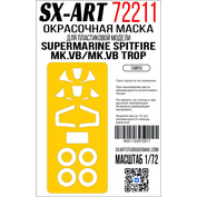 72211 SX-Art 1/72 Окрасочная маска Supermarine Spitfire Mk.Vb/Mk.Vb Trop (Tamiya)