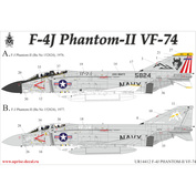 UR14412 Sunrise 1/144 Decals for F-4J Phantom-II VF-74, without those. inscriptions