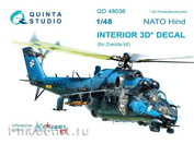 QD48036 Quinta Studio 1/48 3D Декаль интерьера кабины вертолёта 