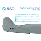 QRV-022 Quinta Studio 1/24 Single riveting rows (riveting size 0.25 mm, interval 1.0 mm), black, total length 5.8 m